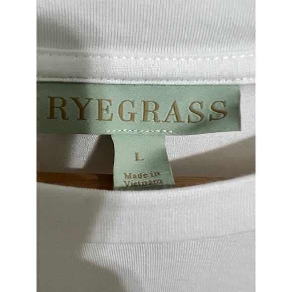 Ryegrass Textured Sleeve ivory Neutral Coastal Top Large - Picture 3 of 7
